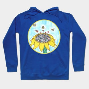 Bees at Work in Blue Hoodie